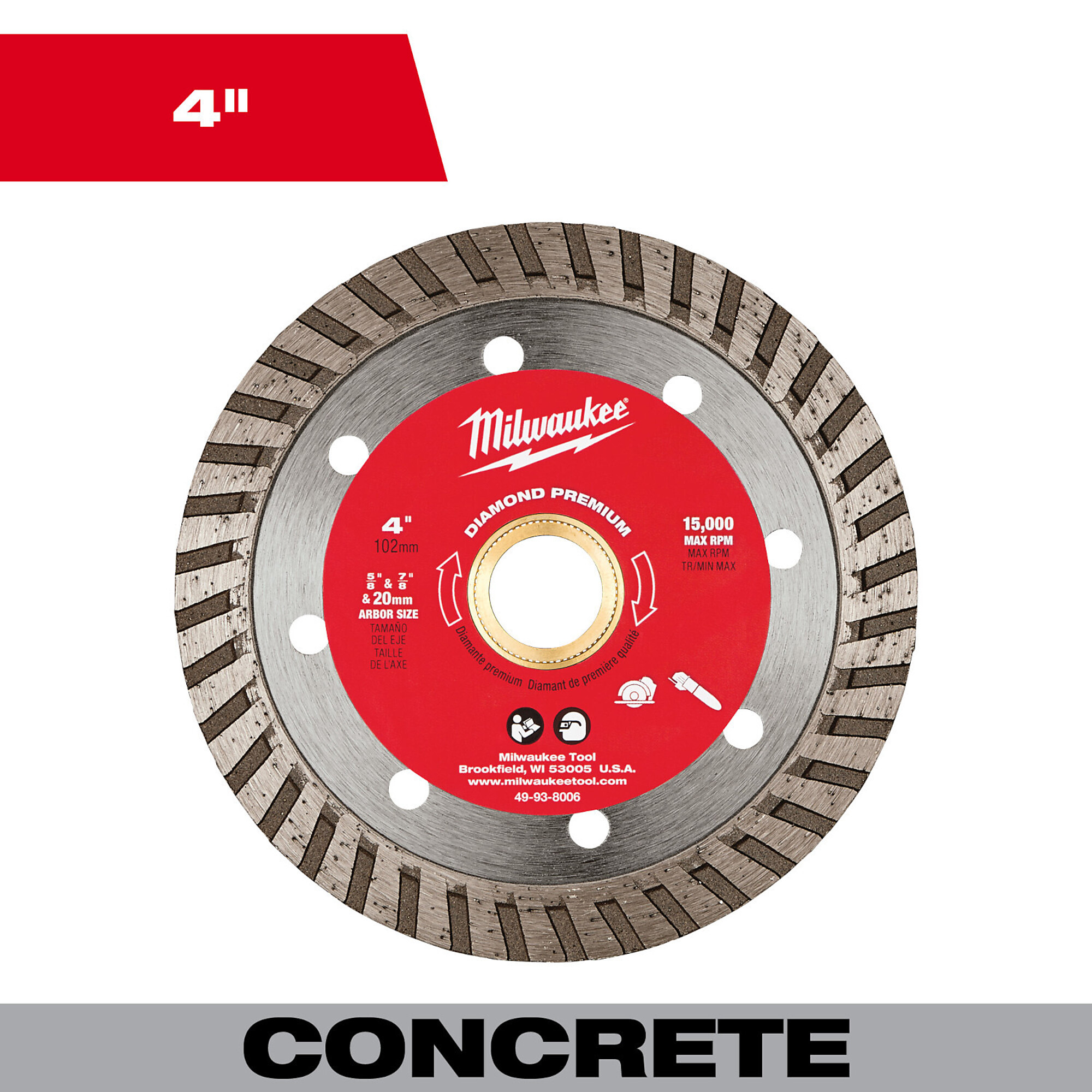 Milwaukee 4in. Diamond Blade, Model 49938006 Northern Tool
